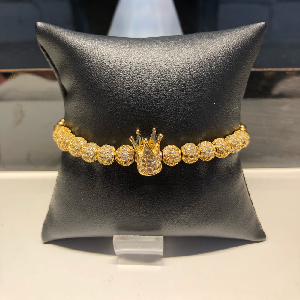 18K Gold w/ Saworski Crown Bracelet